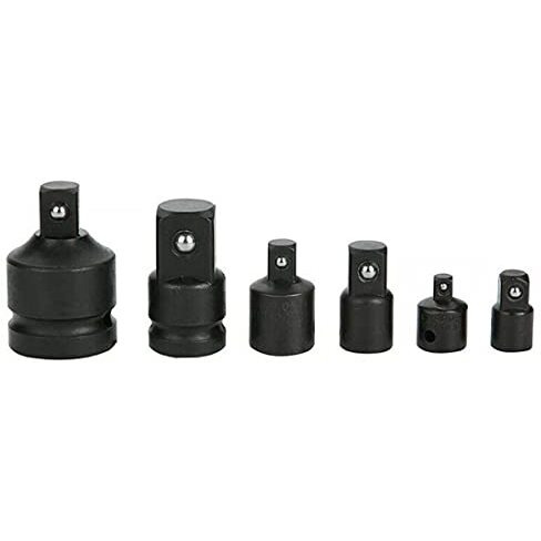 Aasons Pneumatic Air Impact Adapter And Reducer Socket Set Female To Male Or Male To Female Convertor 1/4", 3/8", 1/2" & 3/4" Square Drive (6 Pieces/Set), Chrome Vanadium Steel