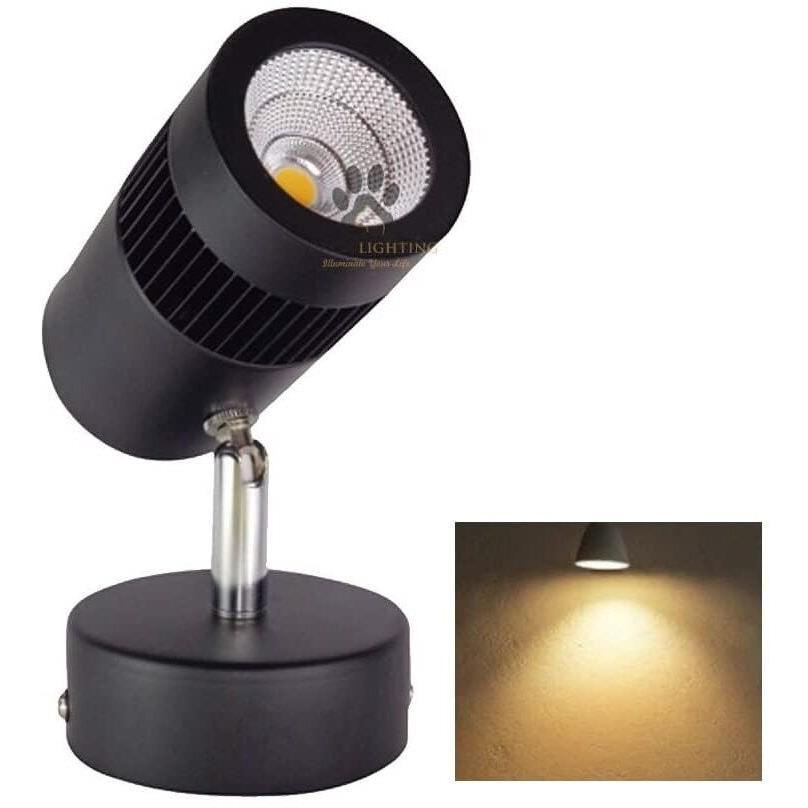 Mufasa 3 Watts Black Body Led Spot Focus Wall Light 11Cm (Please Check Dimensions Image) - (Warm White, Aluminium)