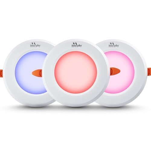 Murphy 7W Comet 3-In-1 Round Led Conceal Panel Light | Color Changing (Red/Blue/Pink)  Suited For 3-Inch Concealed Box  Pack Of 4