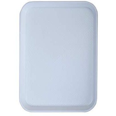 Swift International Durable Multi-Use Plastic Serving Trays 18" Rectangular Plastic Trays For Kitchen (White)