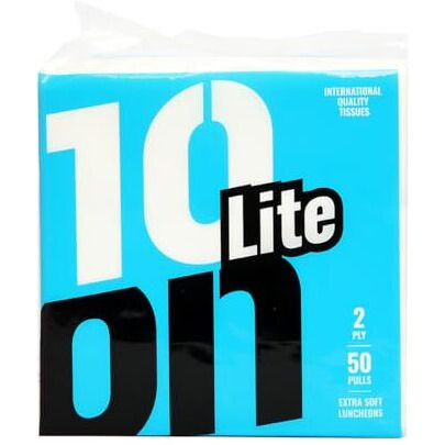 10On Lite Large Size Napkins,(33X33Cms) 2 Ply, Extra Soft Tissue Paper, 50 Pulls Per Pack, Pack Of 4 (50Pulls X 4  200 Pulls)