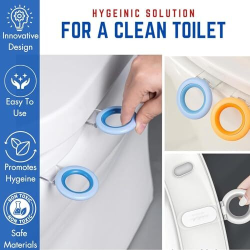 Redticket Toilet Seat Lifter Clip | Lid Lifter With Heart Shaped Flush Button Assist For Hygienic, Manicure Safe & Clean Touch | Seat Side Holder & Cover Opener (Pack Of 4)