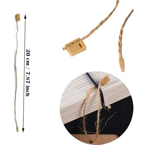 Aakriti Hemp Twine Strings 7" Hang Tag String Hemp Twine Strings Price Fastener With Snap Lock Pin Loop Hook Ties Fast To Attach (Jute Hemp Tag Pin, 200Pcs)