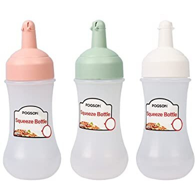 Tomatus Food Ketchup Dispenser Salad Dressing Storage Squeeze Bottle Refillable Condiment Bottle 280Ml (Pack Of 3)