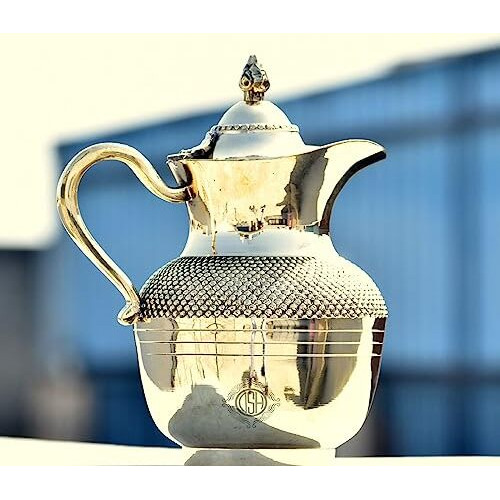 Dsh Crafting Your Curiosity Designer Brass Jug With Lid For Storage & Serving Water Home & Hotel Restaurant And Gift Item.