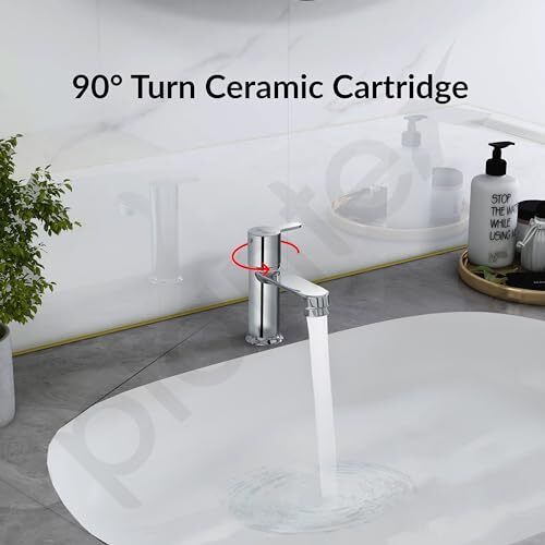 Plantex Pure Brass Pillar Tap For Wash Basin With Water Saving Aerator/Wash Basin Tap/Taps For Basin- 7 Year Warranty By Plantex-(Flo-803-Chrome)