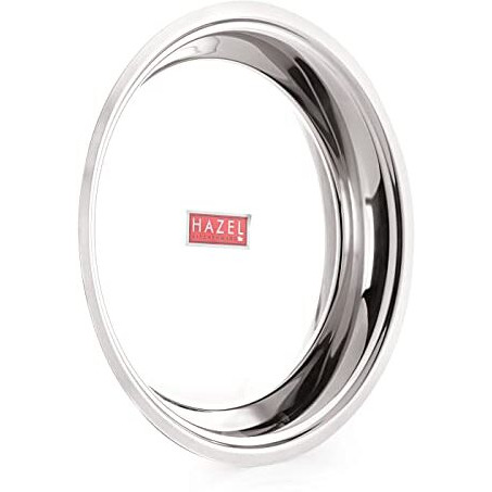 Hazel Stainless Steel Parat | 31 Cm With 2400 Ml Capacity Steel Parat For Dough Flour Kneading | Atta Parat Steel For Kitchen
