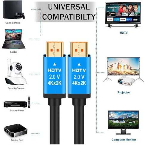 Coolcold Hdmi Cable (20Meter/65Ft) | 4K, Hdmi To Hdmi Cable | Premium Uhd High-Speed Hdtv Cord Certified 18Gbps With Ethernet Support I 4K@60Hz I Ultra Hd 2160P Compatible With Tv, Mac, Pc (Black)