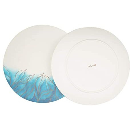 Earthism Eco-Friendly Bamboo Fibre Dinner Plates 11"- Pack Of 4 (Azure, Beige & Blue)