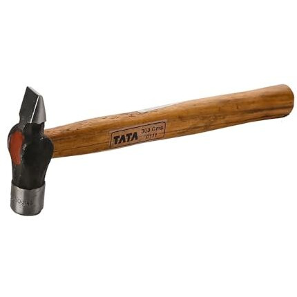 Tata Agrico Cross Pein Hammer, Wooden Handle, Made Of En  9 Materials For Home & Industrial Use, Garage (13.3'' Inch, 300 Gm) | Metallic, Brown & Grey