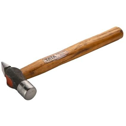 Tata Agrico Cross Pein Hammer, Wooden Handle, Made Of En  9 Materials For Home & Industrial Use, Garage (13.3'' Inch, 300 Gm) | Metallic, Brown & Grey
