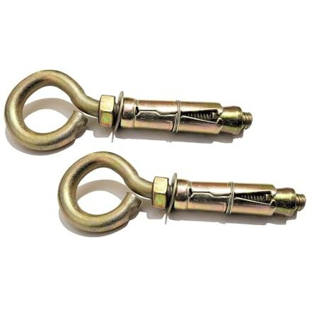 Pure Source (India) Brass Anchor Round Close Hook 8 Mm Fasteners, 2 Pieces, Gold