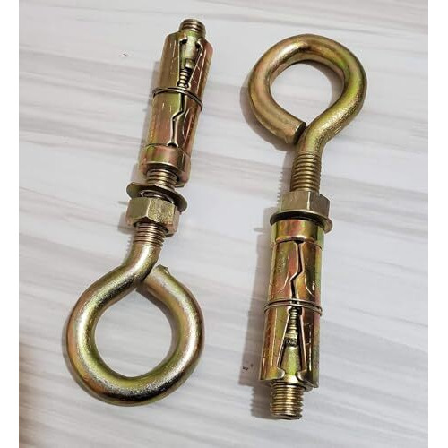 Pure Source (India) Brass Anchor Round Close Hook 8 Mm Fasteners, 2 Pieces, Gold
