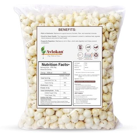 Avlokan Makhana Foodyoga Healthy Snacks 250Gm Antioxidant Rich Lotus Seeds Fox Nuts Gluten Free Diet Food (250G)
