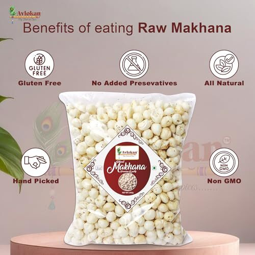 Avlokan Makhana Foodyoga Healthy Snacks 250Gm Antioxidant Rich Lotus Seeds Fox Nuts Gluten Free Diet Food (250G)