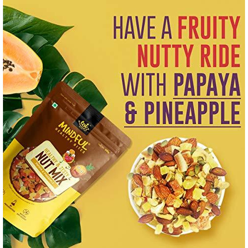 Eat Anytime Mindful Healthy Trail Mix Combo Of Papaya & Pineaple, Fig & Raisin | No Added Sugar & No Preseervatives | Antioxident | Healthy Sanck For Breakfast & Dieat - 200Gm(Combo Of 2)
