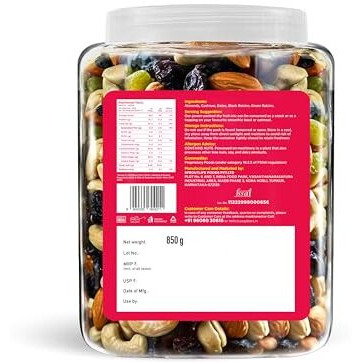 Yogabar Panchmeva Premium Nuts And Dry Fruits Mix- 850 Gm-Jar
