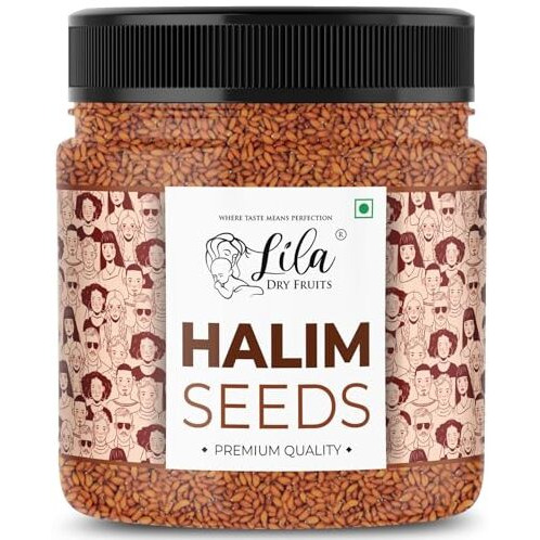 Lila Dry Fruits Halim Seeds 500G Jar Pack | Aliv Seed | For Eating And Weight Management | Garden Cress Seeds | Grown In India | Export Quality | Haleem Seeds For Hair Growth
