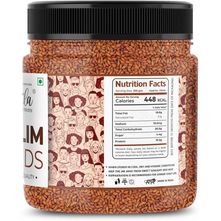 Lila Dry Fruits Halim Seeds 500G Jar Pack | Aliv Seed | For Eating And Weight Management | Garden Cress Seeds | Grown In India | Export Quality | Haleem Seeds For Hair Growth