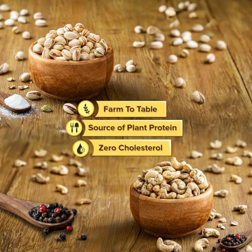 Kravio Premium Black Pepper & Salted Roasted Cashew Nuts (2 X 200G) | Zero Cholesterol Natural Jumbo Size Whole Kaju Nuts & Dry Fruits | Rich In Protein, Roasted Crunchy Delicious Healthy Snacks