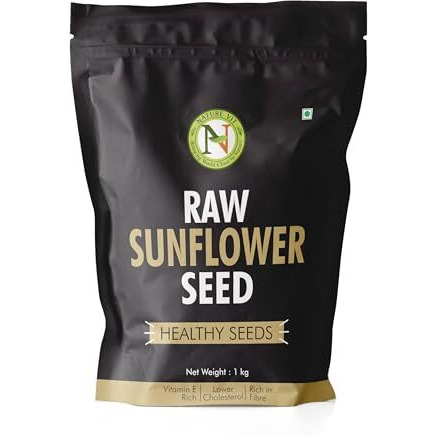 Nature Vit Sunflower Seeds 1Kg | Raw Seeds For Eating | Healthy Snacks | High In Vitamin, Fibre & Protein | Non - Gmo | Diet Food | Gluten Free | Premium Raw Sunflower Seeds