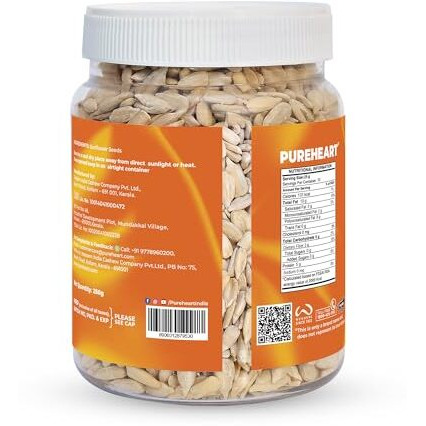 Pureheart Premium Raw Sunflower Seeds For Eating 250 Gm - Protein, Fibre And Antioxidants Rich Superfood For Heart Health, Immune Support, Healthy Diet Snack For Skin
