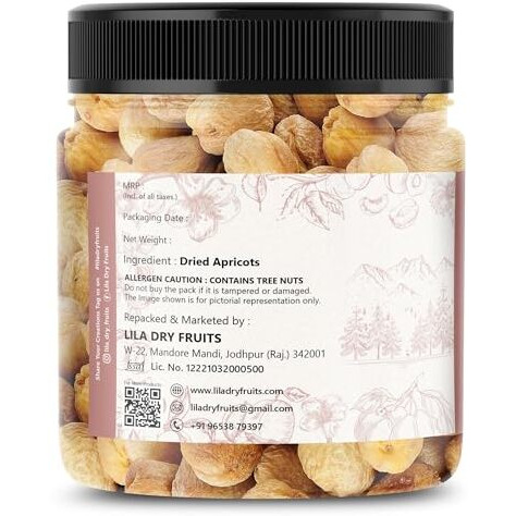 Lila Dry Fruits Apricots 500 G X 2,100% Natural Dried Afghani Apricot|Naturally Sweet Khubani|Dry Fruit Khurbani Ideal For Snacking,Baking,Cooking & Toppings|Perfect For Giftings,1000 Grams