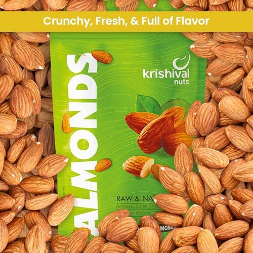 Krishival Nuts 100% Natural Premium California Almonds 1Kg (250 G Pack Of 4) | Premium Roasted Badam | High In Fiber & Boost Immunity | Real Nuts | Gluten Free (1 Kg, Unflavoured)