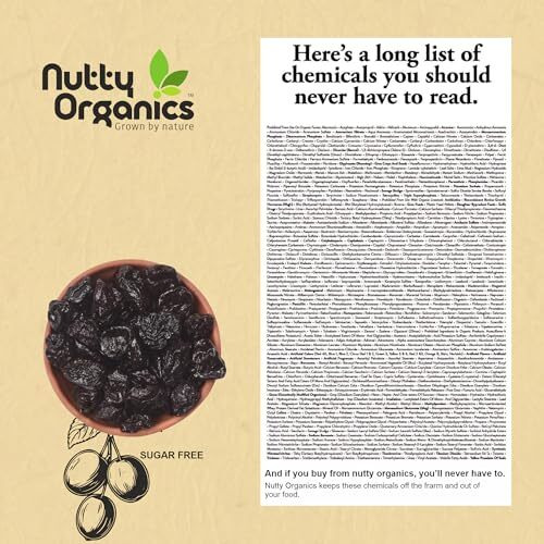 Nutty Organics Pitted Prunes Berries | Dried Fruit Plums | Antioxidant Rich Pitted Prunes | 500 Gm | High In Vitamins & Fiber