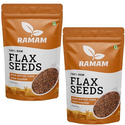 Ramam Flax Seeds 500Gm | Natural Raw Flax Seeds For Eating | High Dietary Fiber | Rich In Magnesium |Helps In Manage Blood Sugar Levels & Heart Health | Helps In Hair Growth| Alsi Seeds- 500Gm