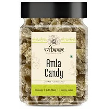 Vilaas Dried Amla Candy - 300 Gm, | High In Vitamin C | Enhances Immunity | Organic Dry Indian Gooseberry Fruit Mouthfreshner