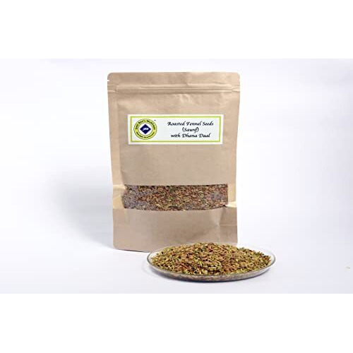 Jyoti Ben's Mukhwas - Roasted Fennel Seeds (Saunf) With Dhana Daal (250Gm) |Premium Mukhwas|Digestive Mouth Freshener|After-Meal Snacks|100% Natural|Good For Digestion - 250 Gram