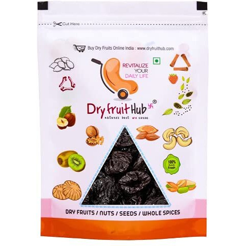 Dry Fruit Hub Premium California Pitted Prunes 1Kg, Dried Prunes Seedless, Dried Plum In Dry Fruits, Prunes Seedless