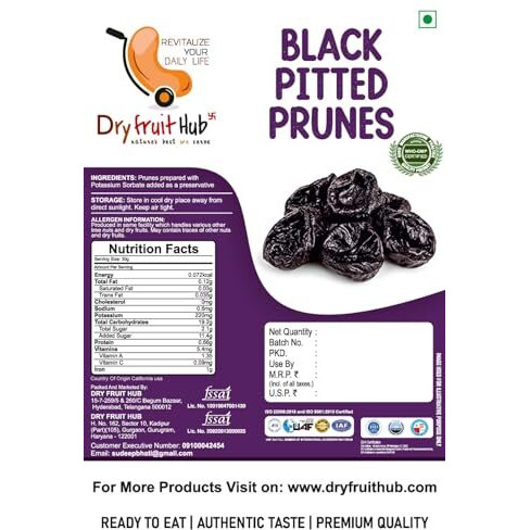 Dry Fruit Hub Premium California Pitted Prunes 1Kg, Dried Prunes Seedless, Dried Plum In Dry Fruits, Prunes Seedless