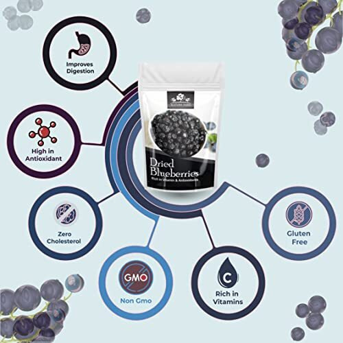 Nature Yard Blueberry Dry Fruit Without Sugar - 400 Gm - Organic Unsweetened Blueberries (Vegan & Gluten Free Snacks)
