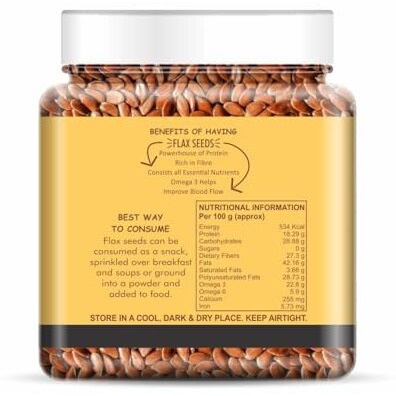 Naturevit Raw Flax Seeds 250G | Alsi Seeds | Fibre Rich | Flax Seeds For Hair Growth | Seeds For Eating