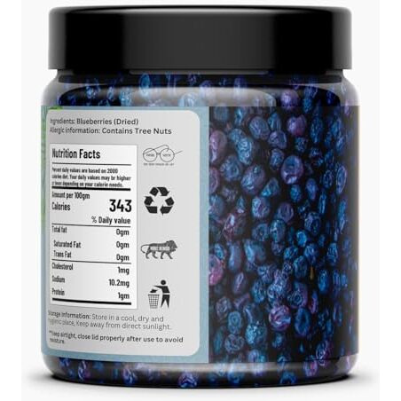 Al Anand Laxmi Premium Dried Blueberries 900 Gm | Vitamin Rich Berries | Ready To Eat Snack | Healthy & Tasty Whole & Dried Berries | Rich In Calcium, Vitamin K