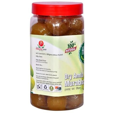 Healthy Diet Home Made Amla Murabba Home Made Tasty Traditional Delicious Healthy Ghar Ka Handmade Hygenic Real Fresh Vitamin C & Antioxidants Rich, Immunity Booster (Amla Murraba - 900 Gm)