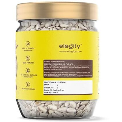 Elegity Sunflower Seeds Premium, Organic, Nutrient-Packed, Ideal For Weight Loss. High Protein, Rich In Fiber. Your Ultimate Healthy Snack. Preservative-Free & Fresh