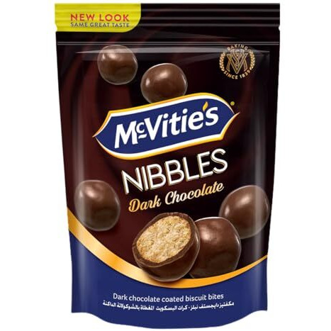 Mcvities Nibbles Dark Chocolate Coated Biscuit Bites With 54% Dark Chocolate,(Pack Of 2-110 Gm Each)