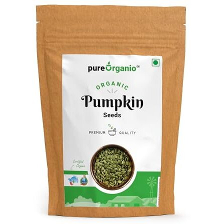 Pure Organio Organic Pumpkin Seeds - Immunity Booster Raw Organic Pumpkin Seeds For Eating, Nutritious And Healthy Snacks, Perfect Addition To Your Fibre Rich Diet (200 Gm)