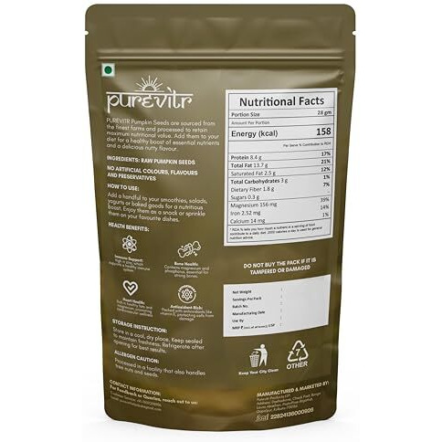 Purevitr Pumpkin & Sunflower Seeds Combo | 400G (200G Each) | Power-Packed Superfood Mix | Rich In Protein, Fiber & Antioxidants | Raw & Natural