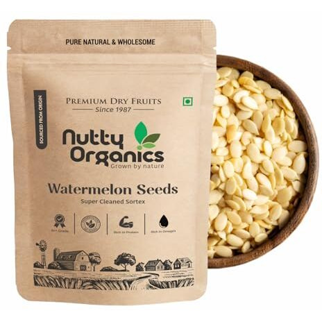 Nutty Organics Natural Watermelon Seeds 200Gm | Watermelon Seeds For Eating -Magaj Seeds | Tarbuj Beej | Rich In Protein | Potassium | Magnesium & Iron
