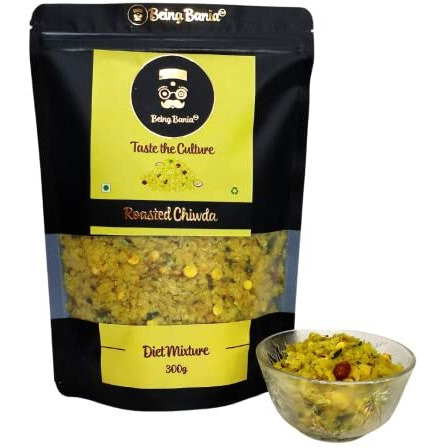 Being Bania Roasted Chiwda, 300Gms | Lite Chidwa | Chivda | Diet Mixture | Famous Indian Snack | Special Namkeen | No Preservatives | All Natural And Fresh Snack