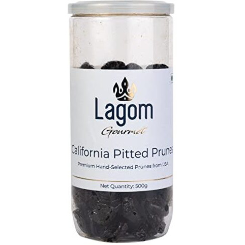Lagom Gourmet California Pitted Prunes 500G | Dried Plums | No Added Sugar | Gluten Free | Vegan | Plant Based | Non Gmo | Prunes Dry Fruit