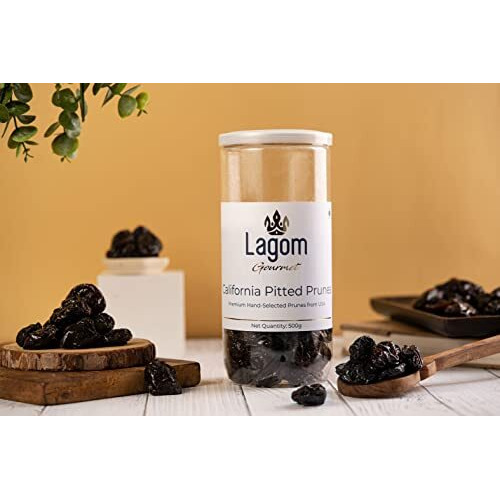 Lagom Gourmet California Pitted Prunes 500G | Dried Plums | No Added Sugar | Gluten Free | Vegan | Plant Based | Non Gmo | Prunes Dry Fruit