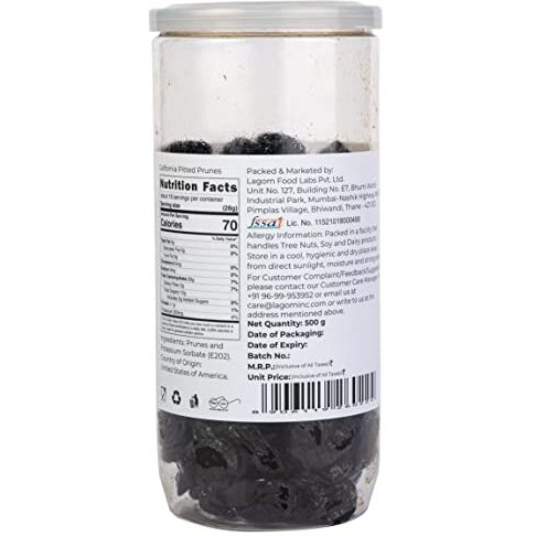 Lagom Gourmet California Pitted Prunes 500G | Dried Plums | No Added Sugar | Gluten Free | Vegan | Plant Based | Non Gmo | Prunes Dry Fruit