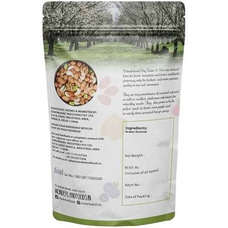 Wonderland Foods 900G (450G X 2) California Broken Almond (Badam) Pouch