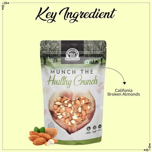 Wonderland Foods 900G (450G X 2) California Broken Almond (Badam) Pouch