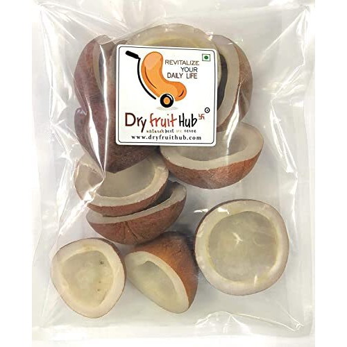 Dry Fruit Hub Copra Dry Coconut 1Kg Dry Copra | Dried Coconut Halves | Khopra | Sun Dried Coconut Halves | Copra Dry Fruit